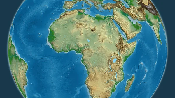 Physische Karte Zentriert Auf Kameruns Nachbarschaftsgebiet — Stockfoto