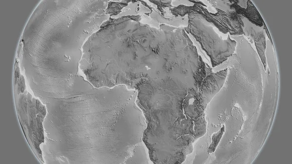 Grayscale Térkép Középpontjában Cameroun Környéken — Stock Fotó