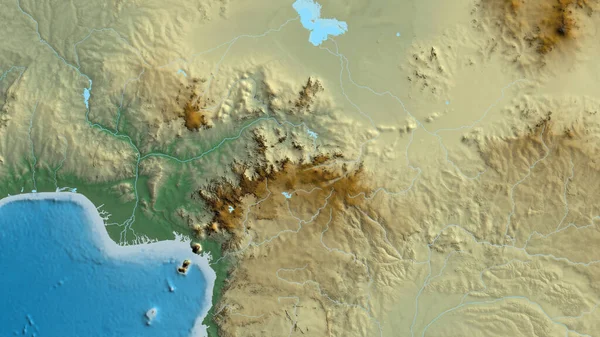 Κοντινό Πλάνο Του Arelief Map Επίκεντρο Την Cameroun — Φωτογραφία Αρχείου