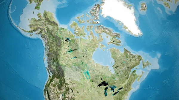 Nahaufnahme Einer Asatelliten Karte Mit Kanada Zentrum — Stockfoto