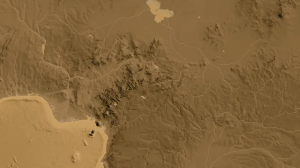 Крупный План Карты Высоты Асепии Центром Камероуне — стоковое фото
