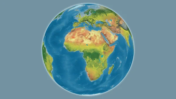 Topographic Globe Map Centered Cameroun — Stock Photo, Image
