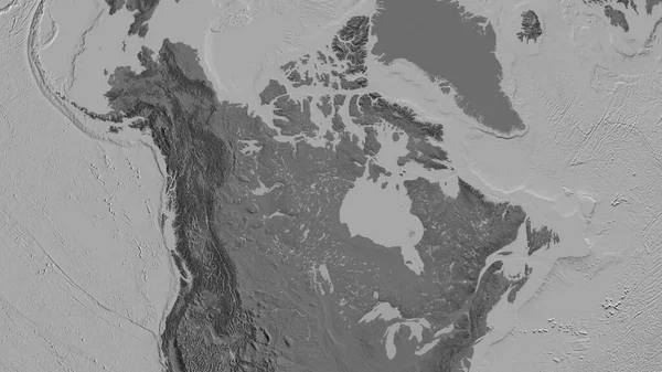 Nahaufnahme Der Abilevel Karte Mit Kanada Mittelpunkt — Stockfoto