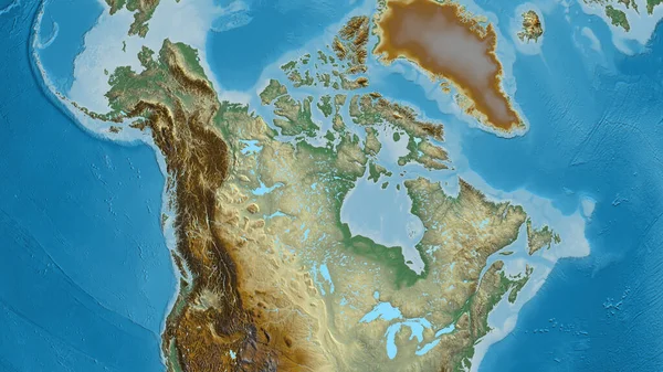 Primer Plano Del Mapa Arelief Centrado Canadá —  Fotos de Stock