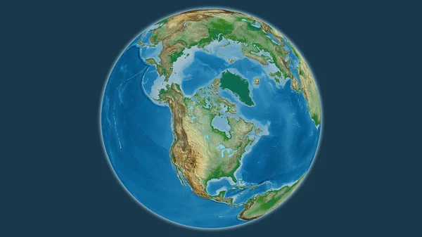 Physical Globe Map Centered Canada — Stock Photo, Image