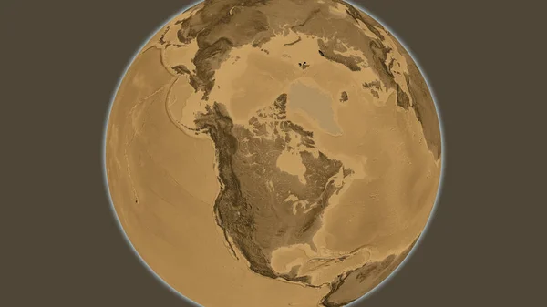 Mapa Elevación Sepia Centrado Área Del Vecindario Canadá —  Fotos de Stock