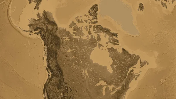 Nahaufnahme Der Asepienhöhenkarte Mit Kanada Zentrum — Stockfoto
