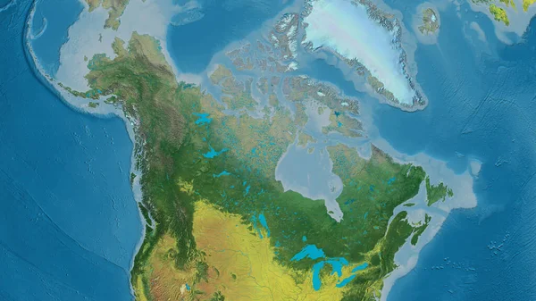 カナダを中心としたアトピーマップのクローズアップ — ストック写真