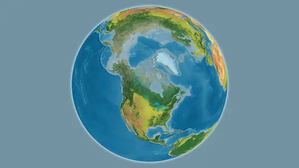 Carte Topographique Globe Centrée Sur Canada — Photo
