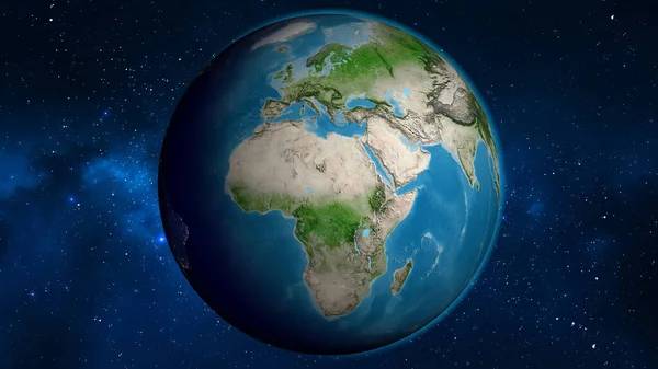 Çad Odaklı Uydu Küre Haritası — Stok fotoğraf