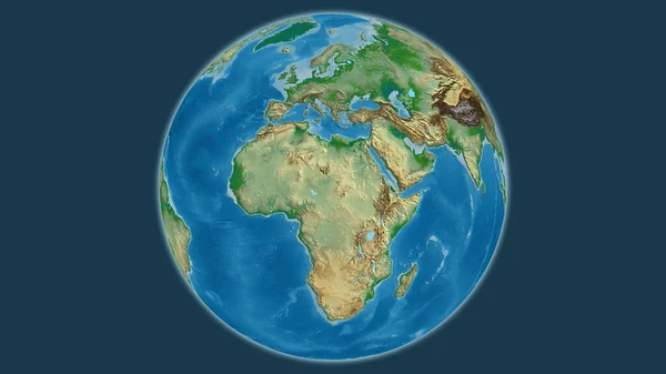 チャドを中心とした物理的な地球地図 — ストック写真