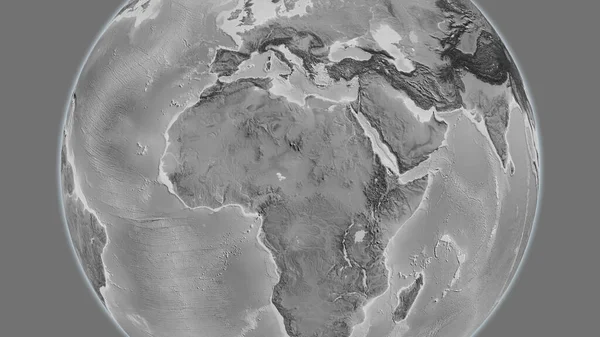 Graustufen Karte Mit Schwerpunkt Auf Dem Nachbarschaftsgebiet Des Tschad — Stockfoto