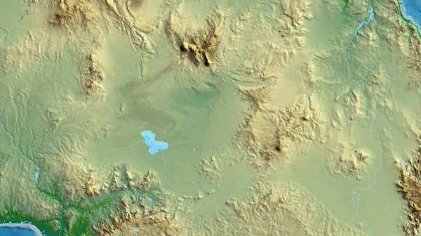 Primer Plano Del Mapa Afísico Centrado Chad —  Fotos de Stock