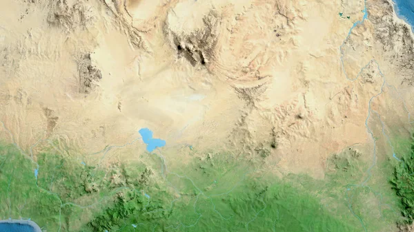 Nahaufnahme Einer Asatelliten Landkarte Mit Tschad Zentrum — Stockfoto
