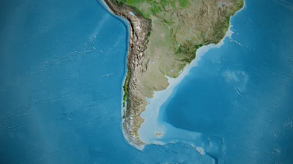 Satellite map centered on Chile neighborhood area