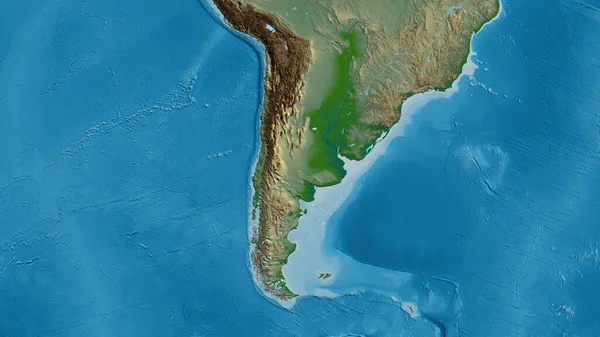 Fizyczna Mapa Skupiona Okolicy Chile — Zdjęcie stockowe