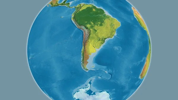 以智利为中心的地形图 — 图库照片