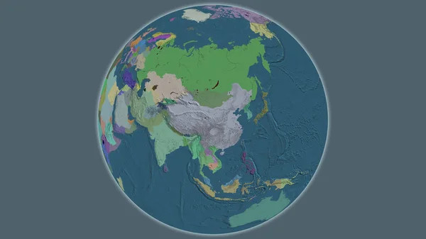 Közigazgatási Földgömb Térkép Középpontjában Kína — Stock Fotó