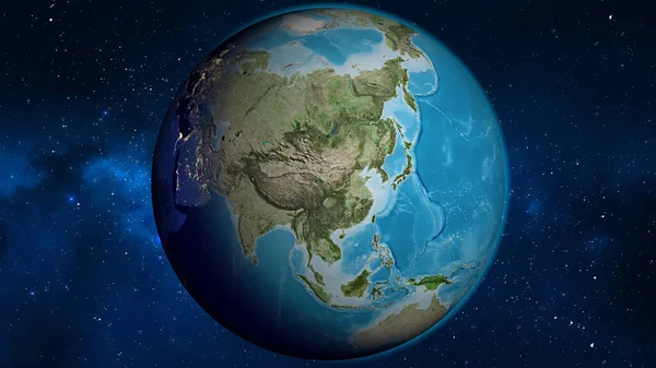 Globale Satellitenkarte Mit China Zentrum — Stockfoto