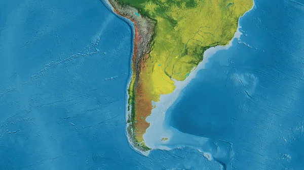 Topografisk Karta Med Centrum Chiles Grannskap — Stockfoto