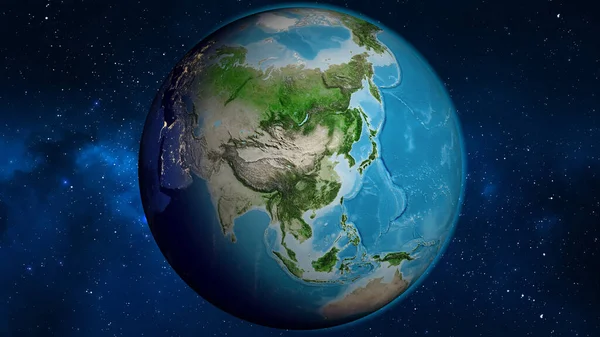 Satellite globe map centered on China