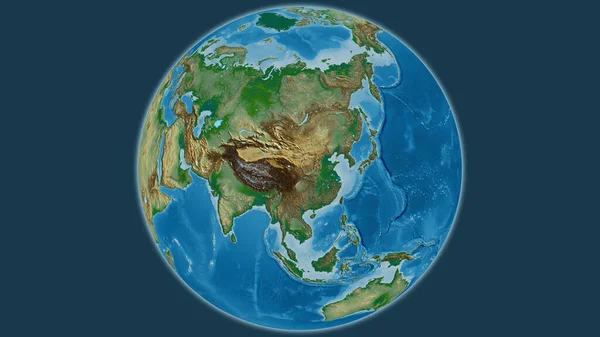 Fizikai Földgömb Térkép Középpontjában Kína — Stock Fotó