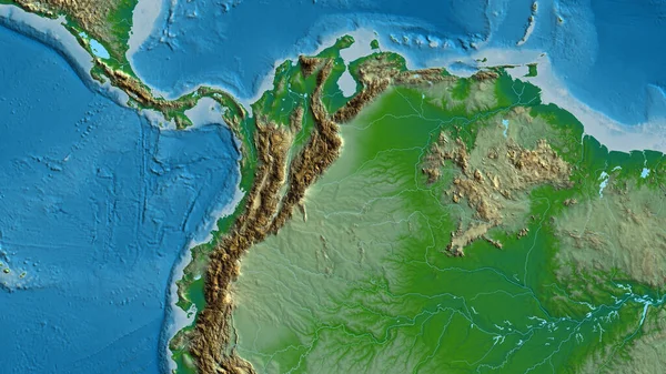 コロンビアを中心とした地図のクローズアップ — ストック写真
