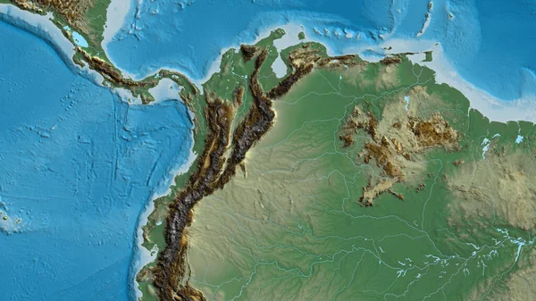 Nahaufnahme Einer Landkarte Mit Kolumbien Zentrum — Stockfoto