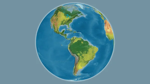 Topografische Weltkarte Mit Kolumbien Zentrum — Stockfoto