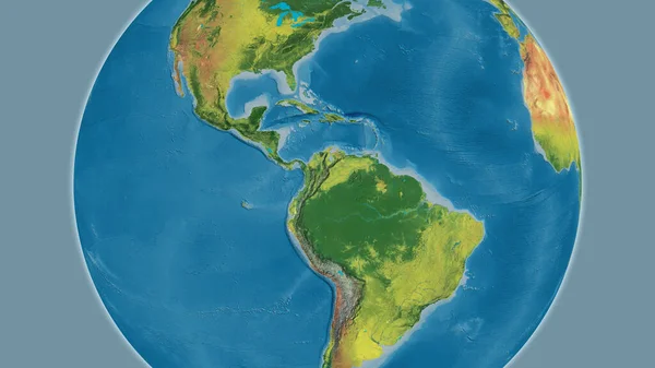 以哥伦比亚邻近地区为中心的地形图 — 图库照片