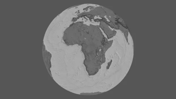 以刚果共和国为中心的Bilevel全球地图 — 图库照片