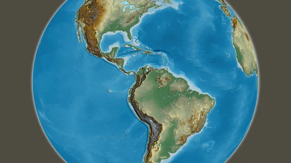 Relief map centered on Colombia neighborhood area