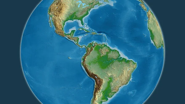 以哥伦比亚邻近地区为中心的物理地图 — 图库照片