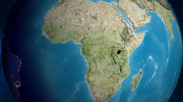以刚果共和国邻近地区为中心的卫星地图 — 图库照片
