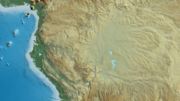 Close Mapa Areais Centrado República Congo — Fotografia de Stock