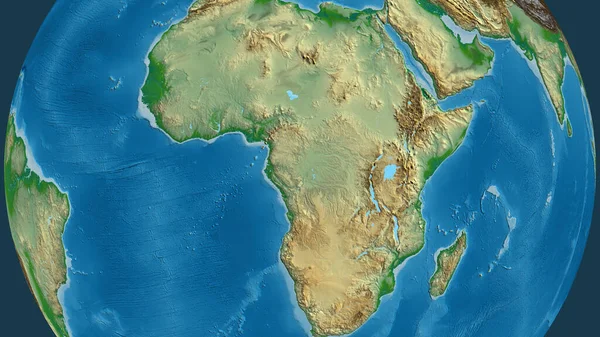 以刚果共和国邻近地区为中心的地形图 — 图库照片