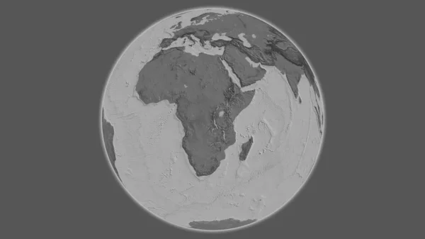 以刚果民主共和国为中心的Bilevel全球地图 — 图库照片