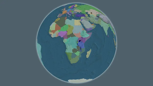 Administrative Globe Map Centered Democratic Republic Congo — Stock Photo, Image