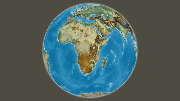 Relief Globus Karte Mit Dem Schwerpunkt Demokratische Republik Kongo — Stockfoto