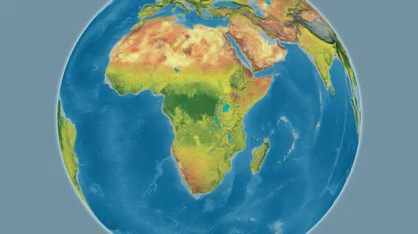 Topographic map centered on Democratic Republic of the Congo neighborhood area
