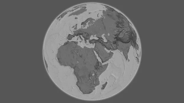 以埃及为中心的Bilevel全球地图 — 图库照片
