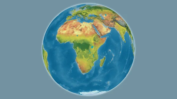 Topographische Weltkarte Mit Der Demokratischen Republik Kongo Zentrum — Stockfoto