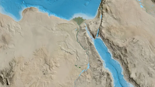 Close Mapa Satélite Centrado Egipto — Fotografia de Stock