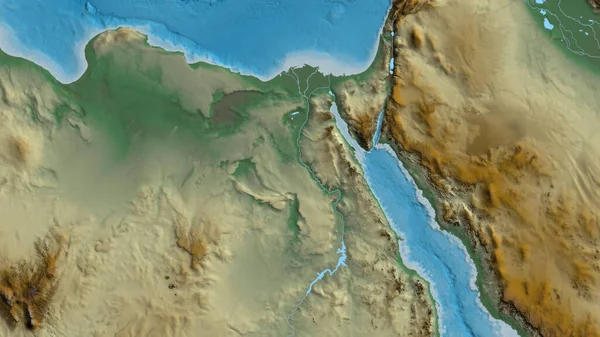Detailní Záběr Mapy Areliefu Soustředěné Egypt — Stock fotografie