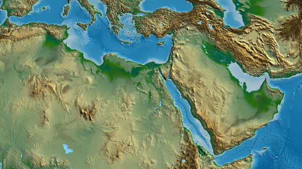 Физическая Карта Соседству Египтом — стоковое фото