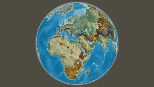 Relief Globus Karte Mit Ägypten Mittelpunkt — Stockfoto