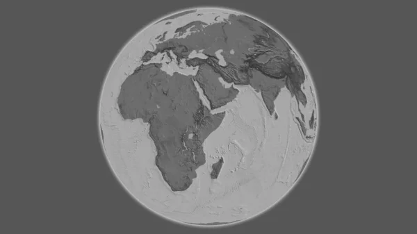 以埃塞俄比亚为中心的Bilevel全球地图 — 图库照片