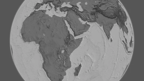 以埃塞俄比亚邻近地区为中心的Bilevel地图 — 图库照片