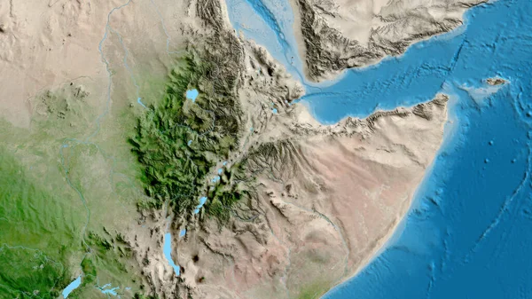 Close Mapa Satélite Centrado Etiópia — Fotografia de Stock