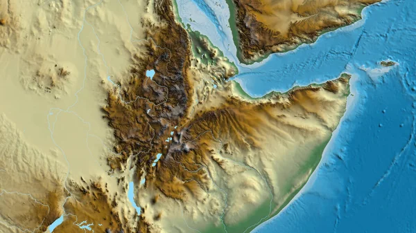 Nahaufnahme Einer Landkarte Mit Äthiopien Zentrum — Stockfoto